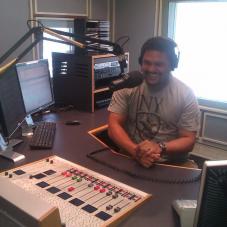 Wayne at the ABC Radio station being interviewed by Rico Adjrun for the Awaye Programme