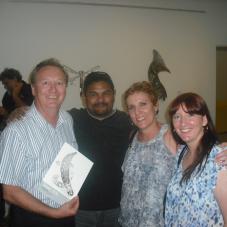 Wayne and Lucy with Elmarie Gebler and Graham Caldwell at his exhibition Steel Jidu, October 2012