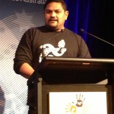 Wayne telling his story at Indigenous Forces at Work 2013 in Darwin.
